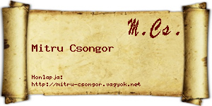 Mitru Csongor névjegykártya